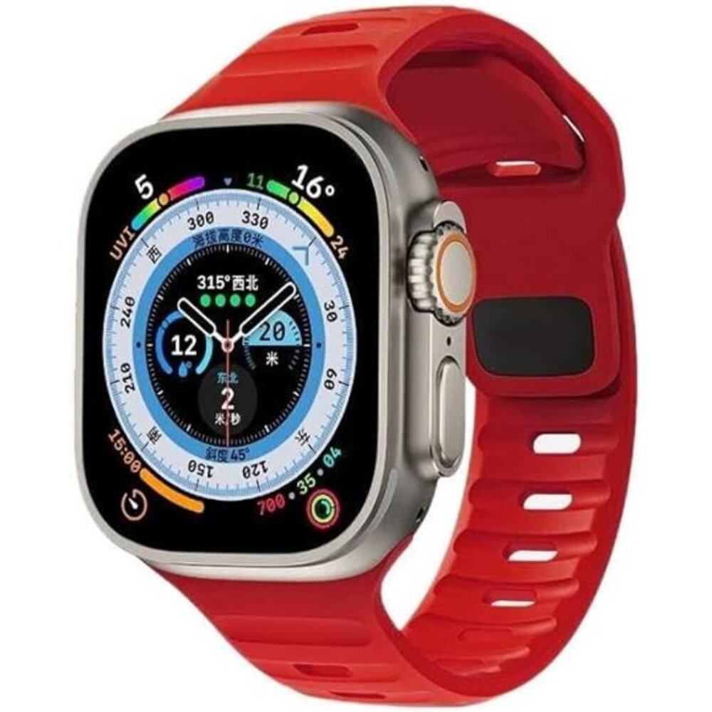 Soft Silicone Strap Compatible with Apple Watch Band For Ultra Sport Wristband
